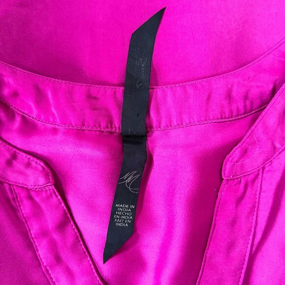 Melissa McCarthy Seven7 Magenta V-Neck Button Up Blouse Size 1X - Picture 10 of 12